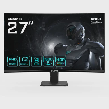 GIGABYTE Monitor GS27FC2 27" FHD zakrivljeni VA 240Hz HDR-Ready, crna 
